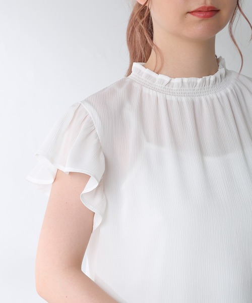 Honeys（ハニーズ）の「インナー付フリルブラウス（シャツ/ブラウス・レディース・ホワイト/ブラック/ブラウン/ピンク系その他・S/M/L）」の5枚目の写真