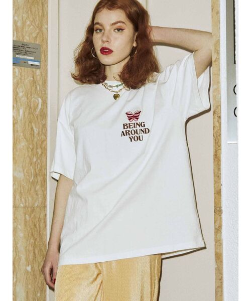jouetie(ジュエティ)の「バックデザインTシャツ(Tシャツ/カットソー・レディース・オフホワイト/ブラック/ライトブルー/グリーン・MEDIUM)」の21枚目の写真