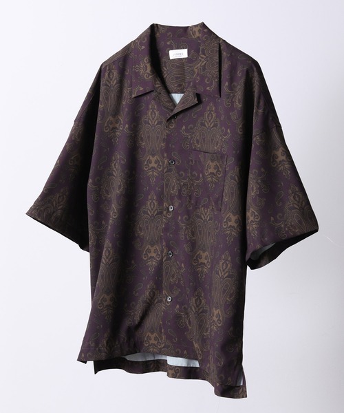 JUNRED（ジュンレッド）の「レトロパターンオープンカラーシャツ（シャツ/ブラウス・メンズ・ブラック/ブラウン/ベージュ/パープル・M/L）」の4枚目の写真