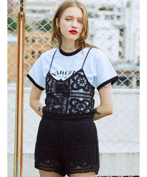 jouetie（ジュエティ）の「【セットアップ対応】クロシェビスチェ（キャミソール・レディース・ブラック/パープル/アイボリー・MEDIUM）」の2枚目の写真