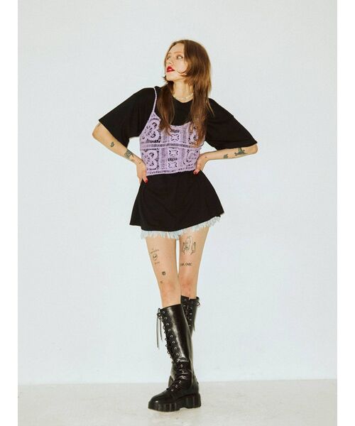 jouetie（ジュエティ）の「【セットアップ対応】クロシェビスチェ（キャミソール・レディース・ブラック/パープル/アイボリー・MEDIUM）」の8枚目の写真