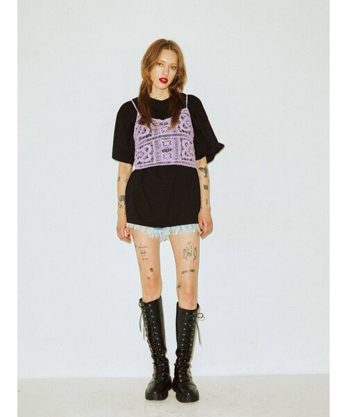 jouetie（ジュエティ）の「【セットアップ対応】クロシェビスチェ（キャミソール・レディース・ブラック/パープル/アイボリー・MEDIUM）」の9枚目の写真