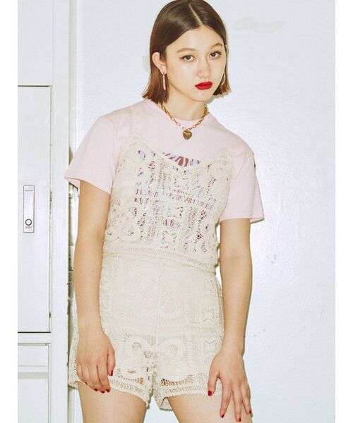 jouetie（ジュエティ）の「【セットアップ対応】クロシェビスチェ（キャミソール・レディース・ブラック/パープル/アイボリー・MEDIUM）」の15枚目の写真