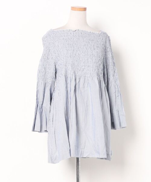 セール ブランド古着 ストライプ柄長袖ワンピース ワンピース Muveil Work ミュベールワーク のファッション通販 Zozoused