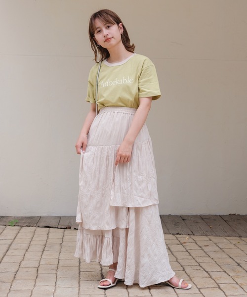 Kastane（カスタネ）の「ビンテージサテンアシメフリルスカート（スカート・レディース・アイボリー/ブルー・FREE）」の7枚目の写真