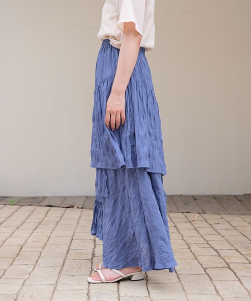Kastane（カスタネ）の「ビンテージサテンアシメフリルスカート（スカート・レディース・アイボリー/ブルー・FREE）」の16枚目の写真