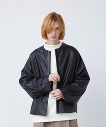 ln fortis | ln fortis バレルスリーブレザーブルゾン(ブルゾン)