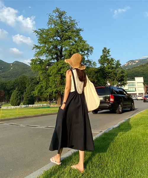 Jewelobe（ジュエローブ）の「綿麻ジャンバースカート（ワンピース・レディース・ブラック/ベージュ/ネイビー・FREE）」の17枚目の写真