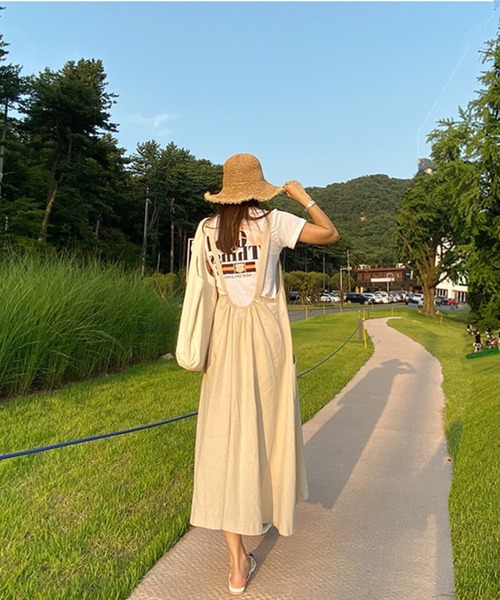 Jewelobe（ジュエローブ）の「綿麻ジャンバースカート（ワンピース・レディース・ブラック/ベージュ/ネイビー・FREE）」の20枚目の写真