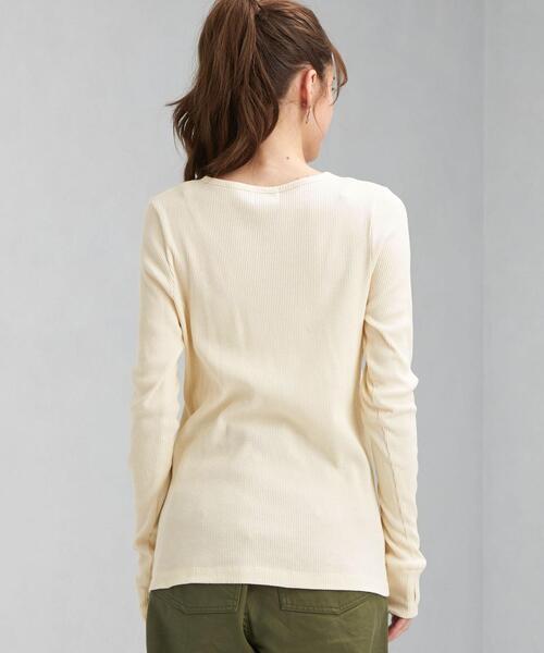 green label relaxing（グリーンレーベルリラクシング）の「ローシルク リブ プルオーバー カットソー（Tシャツ/カットソー・レディース・ブラック/パープル/オフホワイト・FREE）」の10枚目の写真