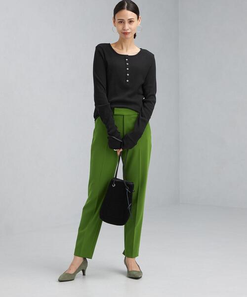 green label relaxing（グリーンレーベルリラクシング）の「ローシルク リブ プルオーバー カットソー（Tシャツ/カットソー・レディース・ブラック/パープル/オフホワイト・FREE）」の11枚目の写真