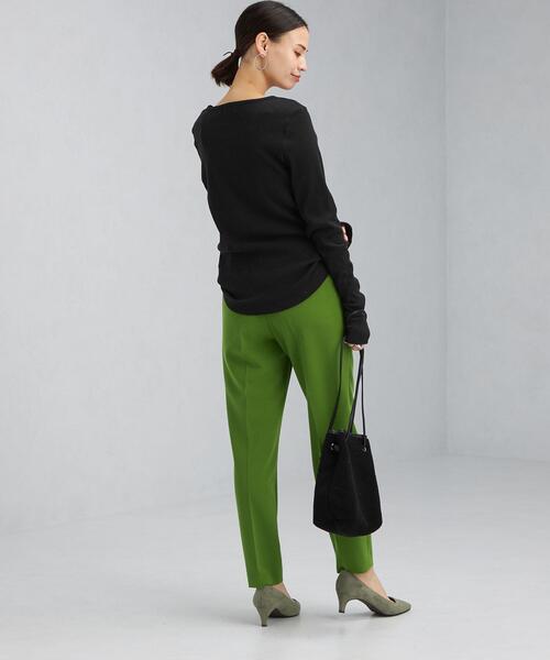 green label relaxing（グリーンレーベルリラクシング）の「ローシルク リブ プルオーバー カットソー（Tシャツ/カットソー・レディース・ブラック/パープル/オフホワイト・FREE）」の8枚目の写真