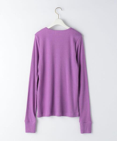 green label relaxing（グリーンレーベルリラクシング）の「ローシルク リブ プルオーバー カットソー（Tシャツ/カットソー・レディース・ブラック/パープル/オフホワイト・FREE）」の14枚目の写真