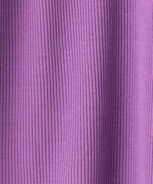 green label relaxing（グリーンレーベルリラクシング）の「ローシルク リブ プルオーバー カットソー（Tシャツ/カットソー・レディース・ブラック/パープル/オフホワイト・FREE）」の6枚目の写真