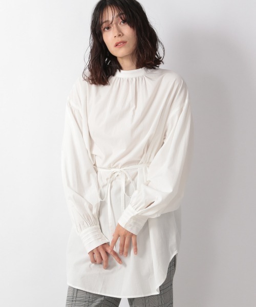 LOWRYS FARM(ローリーズファーム)の「マルチボリュームチュニックLS 215271(シャツ/ブラウス・レディース・オフホワイト/ブラック/オレンジ/ストライプ・FREE)」の5枚目の写真