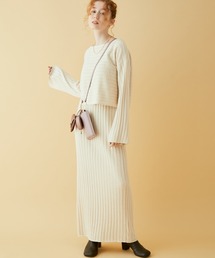 MADEMOISELLE ROPE' | 【2点セット】デザインニット×リブワンピース(ワンピース)