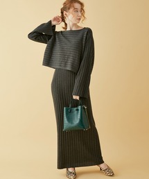 MADEMOISELLE ROPE' | 【2点セット】デザインニット×リブワンピース(ワンピース)