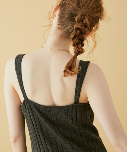 MADEMOISELLE ROPE'（マドモアゼル ロペ）の「【2点セット】デザインニット×リブワンピース（ワンピース・レディース・チャコールグレー/オフホワイト/ライトグリーン・38）」の6枚目の写真