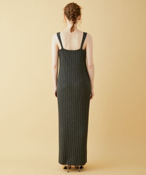 MADEMOISELLE ROPE'（マドモアゼル ロペ）の「【2点セット】デザインニット×リブワンピース（ワンピース・レディース・チャコールグレー/オフホワイト/ライトグリーン・38）」の19枚目の写真