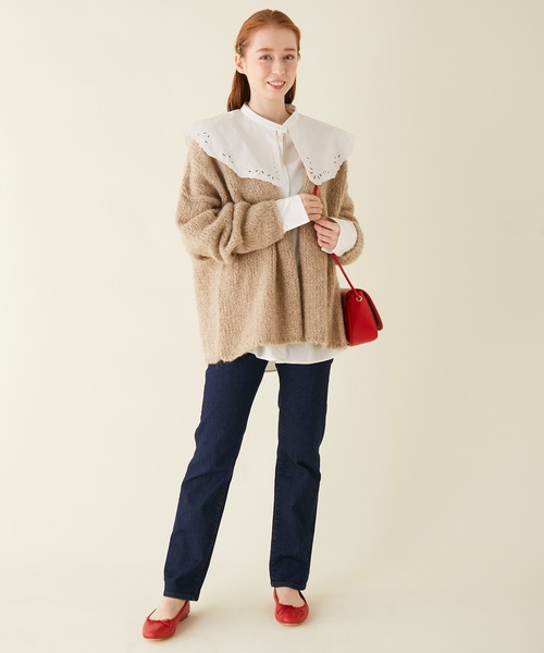 TRICOTS JEAN MARC（トリコットジーンマルク）の「【TRICOTS JEAN MARC for MADEMOISELLE】カシュクールカーディガン（カーディガン/ボレロ・レディース・キナリ/ベージュ/ライトグリーン/レッド・FREE）」の12枚目の写真