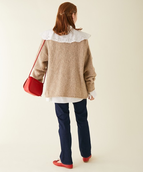 TRICOTS JEAN MARC（トリコットジーンマルク）の「【TRICOTS JEAN MARC for MADEMOISELLE】カシュクールカーディガン（カーディガン/ボレロ・レディース・キナリ/ベージュ/ライトグリーン/レッド・FREE）」の7枚目の写真