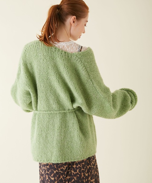 TRICOTS JEAN MARC（トリコットジーンマルク）の「【TRICOTS JEAN MARC for MADEMOISELLE】カシュクールカーディガン（カーディガン/ボレロ・レディース・キナリ/ベージュ/ライトグリーン/レッド・FREE）」の5枚目の写真