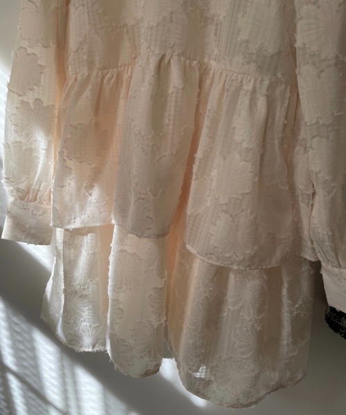 epine（エピヌ）の「Jacquard see-through double frill onepiece（ワンピース・レディース・ブラック/アイボリー・M）」の15枚目の写真