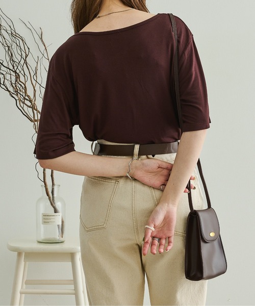 Ambre Neige（アンブルネージュ）の「アシンメトリートップス／【WEB/EC限定商品】（Tシャツ/カットソー・レディース・ダークブラウン/ベージュ・FREE）」の12枚目の写真