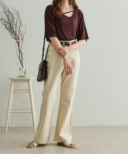 Ambre Neige（アンブルネージュ）の「アシンメトリートップス／【WEB/EC限定商品】（Tシャツ/カットソー・レディース・ダークブラウン/ベージュ・FREE）」の13枚目の写真