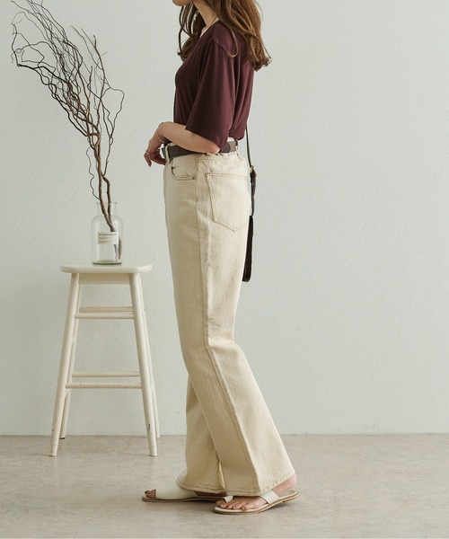 Ambre Neige（アンブルネージュ）の「アシンメトリートップス／【WEB/EC限定商品】（Tシャツ/カットソー・レディース・ダークブラウン/ベージュ・FREE）」の4枚目の写真