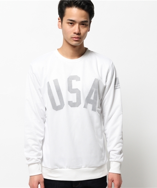 WEGO（ウィゴー）の「WEGO/メッシュレイヤードスウェット（スウェット・メンズ・ホワイト/ネイビー・LARGE/MEDIUM）」の14枚目の写真