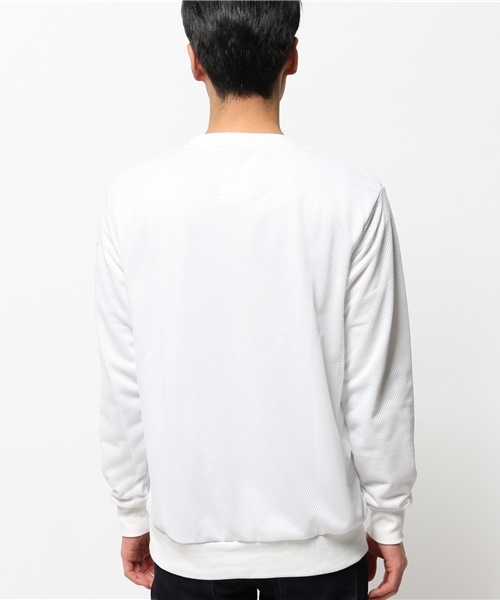 WEGO（ウィゴー）の「WEGO/メッシュレイヤードスウェット（スウェット・メンズ・ホワイト/ネイビー・LARGE/MEDIUM）」の8枚目の写真