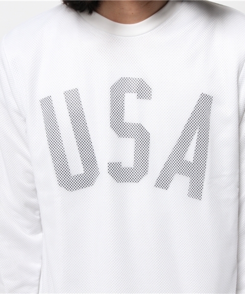 WEGO（ウィゴー）の「WEGO/メッシュレイヤードスウェット（スウェット・メンズ・ホワイト/ネイビー・LARGE/MEDIUM）」の3枚目の写真