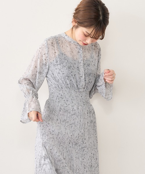 natural couture（ナチュラルクチュール）の「ランダムプリーツプチハイティアードワンピース（ワンピース・レディース・スミクロ/グリーン/ピンク/その他1/その他2/その他3・FREE）」の5枚目の写真