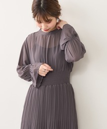 natural couture | ランダムプリーツプチハイティアードワンピース(ワンピース)