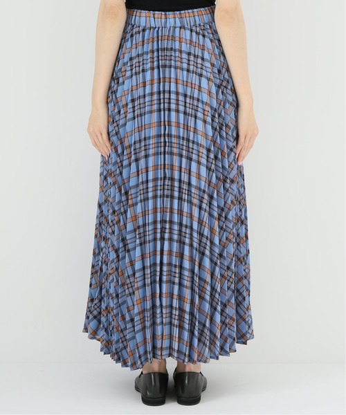 Simplicite(サンプリシテ)の「先染めプリーツスカート◆(スカート・レディース・ネイビー/ブルー系その他/オレンジ・FREE)」の12枚目の写真