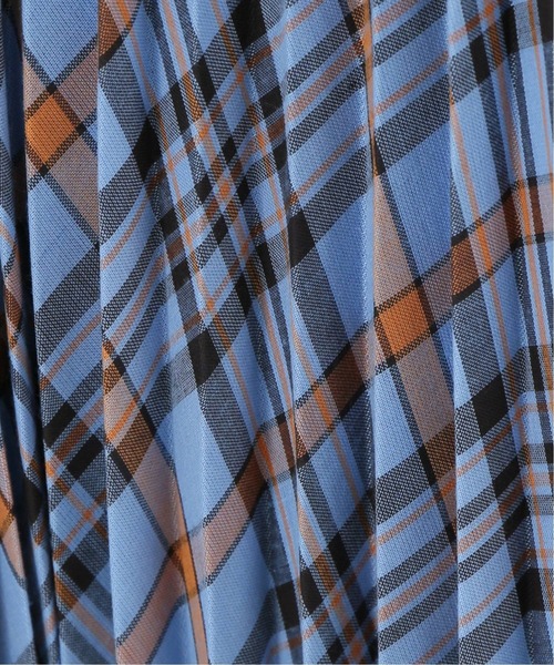 Simplicite(サンプリシテ)の「先染めプリーツスカート◆(スカート・レディース・ネイビー/ブルー系その他/オレンジ・FREE)」の18枚目の写真