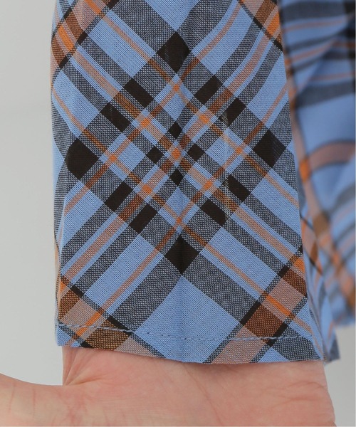 Simplicite(サンプリシテ)の「先染めプリーツスカート◆(スカート・レディース・ネイビー/ブルー系その他/オレンジ・FREE)」の20枚目の写真