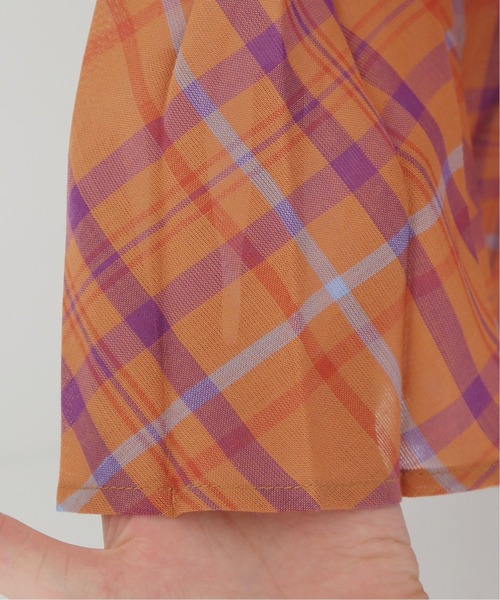 Simplicite(サンプリシテ)の「先染めプリーツスカート◆(スカート・レディース・ネイビー/ブルー系その他/オレンジ・FREE)」の21枚目の写真