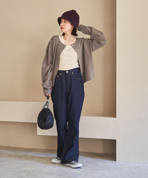 coen（コーエン）の「ライト起毛カーディガン（カーディガン/ボレロ・レディース・ブラック/モカ/マスタード・MEDIUM/LARGE）」の14枚目の写真