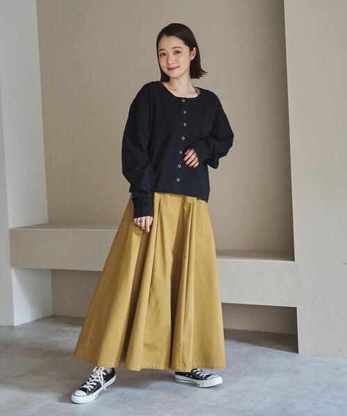 coen（コーエン）の「ライト起毛カーディガン（カーディガン/ボレロ・レディース・ブラック/モカ/マスタード・MEDIUM/LARGE）」の4枚目の写真