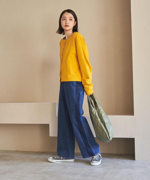 coen（コーエン）の「ライト起毛カーディガン（カーディガン/ボレロ・レディース・ブラック/モカ/マスタード・MEDIUM/LARGE）」の8枚目の写真