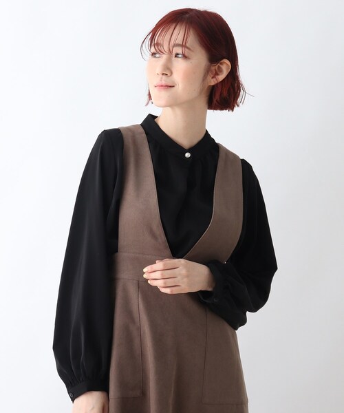 DRESKIP(ドレスキップ)の「◆パール調釦お袖ボリュームブラウス(シャツ/ブラウス・レディース・ダークオレンジ/ブラック系/ベージュ系その他7/ホワイト系3/ブラック・02/04/03)」の2枚目の写真