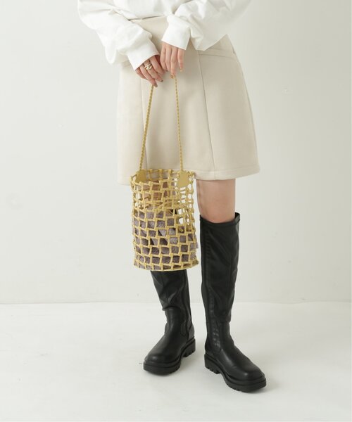 RAY CASSIN（レイカズン）の「ファー巾着×フィッシュネットトート（ショルダーバッグ・レディース・ベージュ/イエロー/キナリ・FREE）」の14枚目の写真