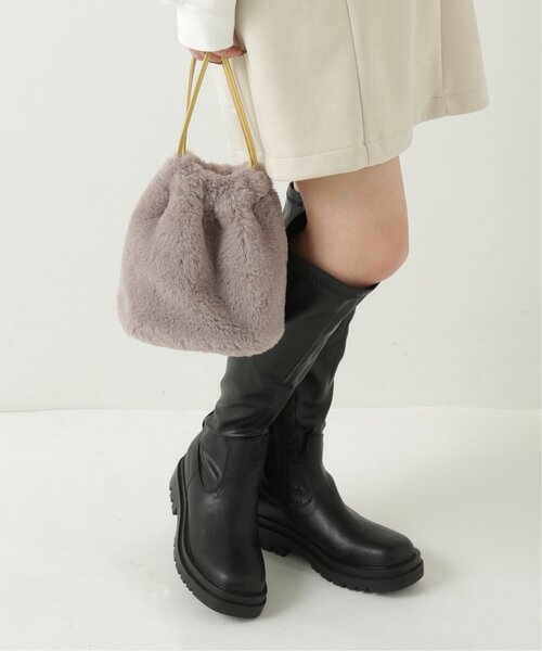 RAY CASSIN（レイカズン）の「ファー巾着×フィッシュネットトート（ショルダーバッグ・レディース・ベージュ/イエロー/キナリ・FREE）」の8枚目の写真