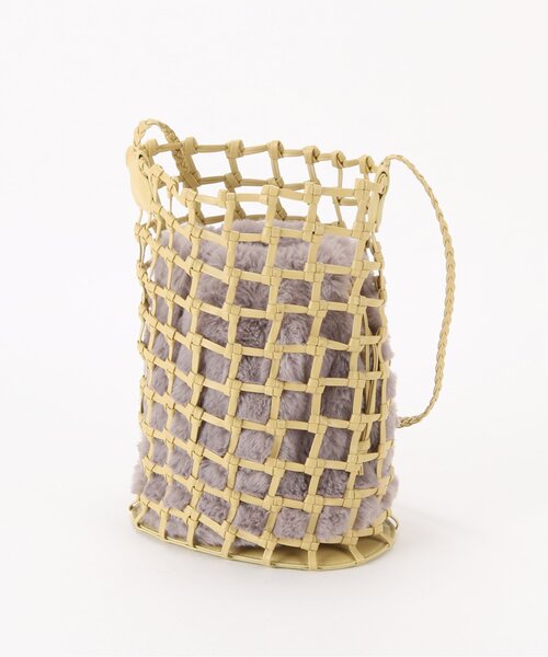 RAY CASSIN（レイカズン）の「ファー巾着×フィッシュネットトート（ショルダーバッグ・レディース・ベージュ/イエロー/キナリ・FREE）」の18枚目の写真