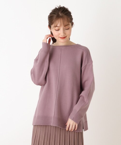 DRESKIP（ドレスキップ）の「◆毛玉になりにくい前後2WAYクルーニット（ニット/セーター・レディース・ブラック/ライトグリーン/ライトベージュ/ブラウン系その他2/パープル系/ピンク系・03/02/04）」の6枚目の写真