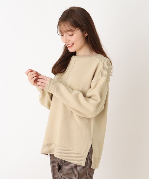 DRESKIP（ドレスキップ）の「◆毛玉になりにくい前後2WAYクルーニット（ニット/セーター・レディース・ブラック/ライトグリーン/ライトベージュ/ブラウン系その他2/パープル系/ピンク系・03/02/04）」の4枚目の写真