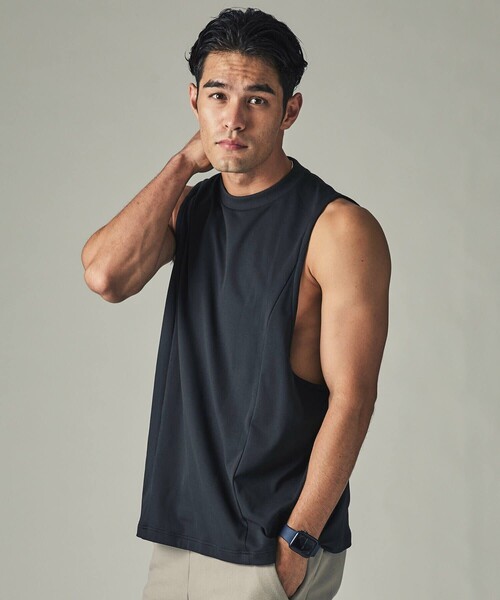 CITY TOKYO（シティトウキョウ）の「ワークアウトマッスルタンク（タンクトップ・メンズ・ブラック/ネイビー/グレー・3/4/2）」の8枚目の写真