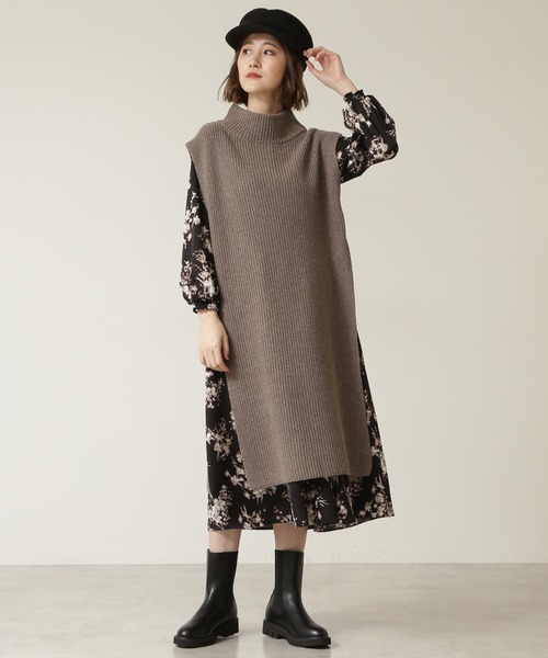 NATURAL BEAUTY BASIC（ナチュラルビューティーベーシック）の「ＢＲｉＣＯ畦チュニックベスト（ベスト・レディース・グレー/ベージュ/ブルー・MEDIUM）」の22枚目の写真